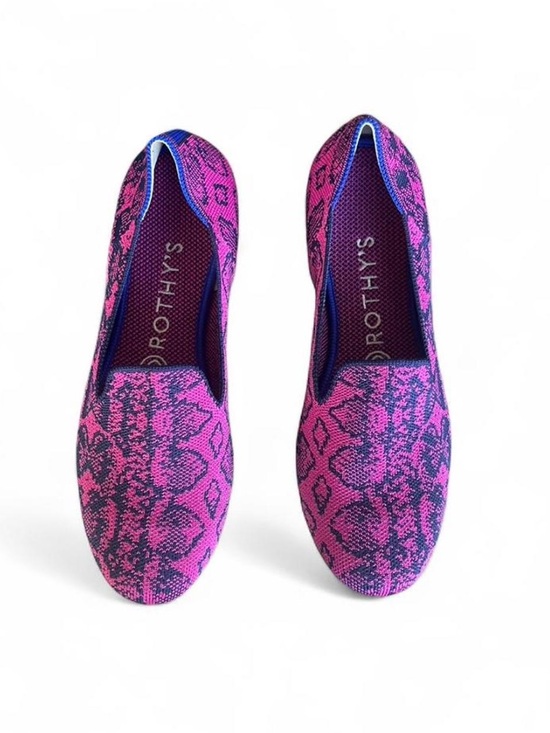Rothy's Shoes - Rothy's The Loafer Retired Fuchsia Navy Snake Print Knit shoes Size 8
